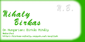 mihaly birkas business card
